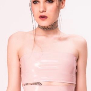 Pink nude latex top